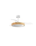 Ventilador de Techo LED 50W CCT+RC+DIM LISBOA con aspas retráctiles, Ø1065mm DC 30W 3A madera
