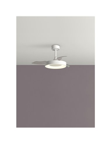 Ventilador de Techo LED 45W CCT+ RC+DIM Ø915mm LISBOA XS blanco DC 25W 