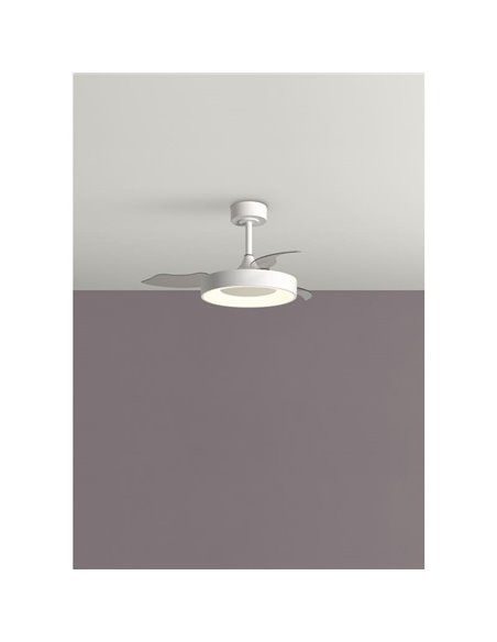 Ventilador de Teto LED 45W CCT+ RC+DIM Ø915mm LISBOA XS branco DC 25W