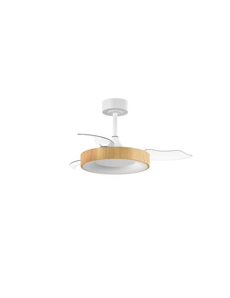 Ventilador de Techo LED 45W CCT+ RC+DIM Ø915mm LISBOA XS madera DC 25W 