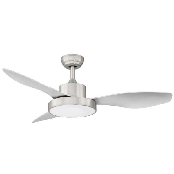 Ventilador de Teto LED 36W RIGA Cromo Ø120 DC 32W CCT 3K-6K Regulável 3 Lâminas