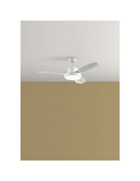 Ventilador de Techo LED 36W RIGA blanco Ø120 DC 32W CCT 3k-6k Dimable 3 Aspas