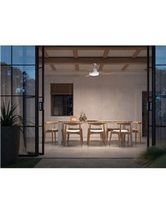 Ventilador de Techo LED 36W RIGA blanco y aspas madera Ø120 DC 32W CCT 3K-6K Dimable 3 Aspas 2