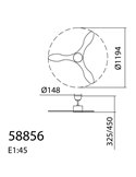 Ventilador de Techo RIGA WO XS blanco Sin Luz Ø96 DC 30W 3Aspas
