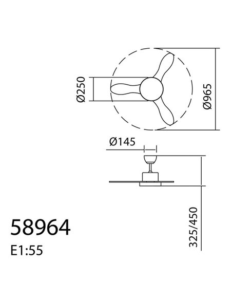 Ventilador LED de Techo 24W RIGA XS bronce Ø96 DC 30W Dimable 3000K-4000K-6000K