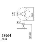 Ventilador LED de Techo 24W RIGA XS cromo Ø96 DC 30W 3A Dimable 3000K-4000K-6000K