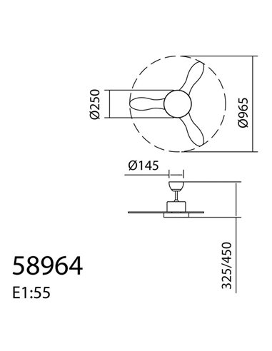 Ventilador LED de Techo 24W RIGA XS cromo Ø96 DC 30W 3A Dimable 3000K-4000K-6000K