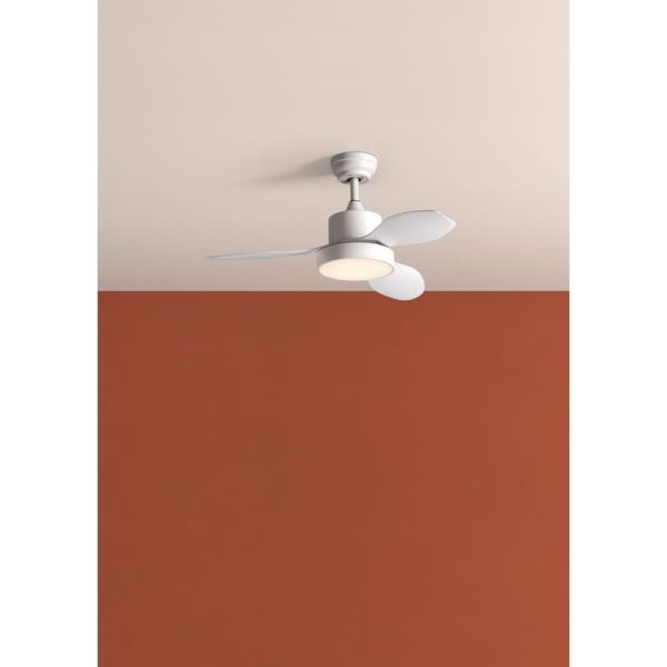 Ventilador de Teto LED 24W RIGA XS branco Ø96 DC 30W Dimable 3000K-4000K-6000K