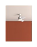 Ventilador LED de Techo 24W RIGA XS blanco y aspas en madera Ø96 DC 30W Dimable 3000K-4000K-6000K
