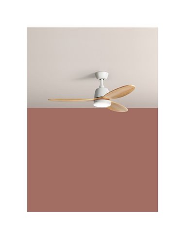 Ventilador de Techo LED 24W CCT SYDNEY blanco con aspas blanco cepillado Ø119 DC 24W