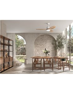 Ventilador de teto LED 24W CCT SYDNEY branco com lâminas brancas escovadas Ø119 DC 24W 2