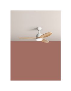 Ventilador de Techo LED 24W CCT SYDNEY blanco con aspas madera natural Ø119 DC 24W 2