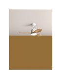 Ventilador de Techo con Luz LED 24W CCT SYDNEY XS blanco y madera natural Ø96 DC 18W 3Aspas