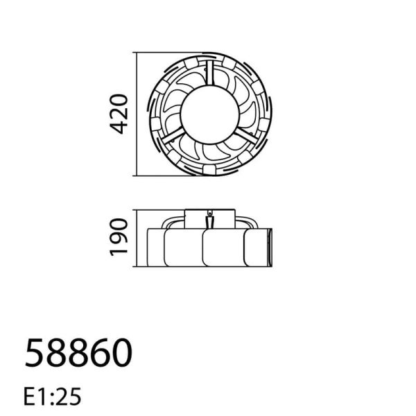 Ventilador redondo LED VENTI SNAIL com luz branca Ø40 DC 20W LED 24W CCT
