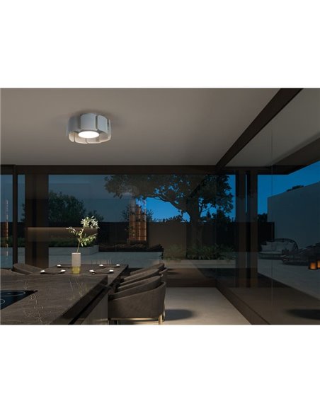 Ventilador con luz LED redondo VENTI SNAIL blanco Ø40 DC 20W LED 24W CCT 