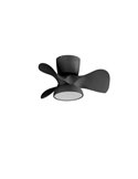 Ventilador de Techo pequeño LED VIENA negro Ø56 DC 26W LED 24W CCT Dimable con control inteligente "TUYA" 