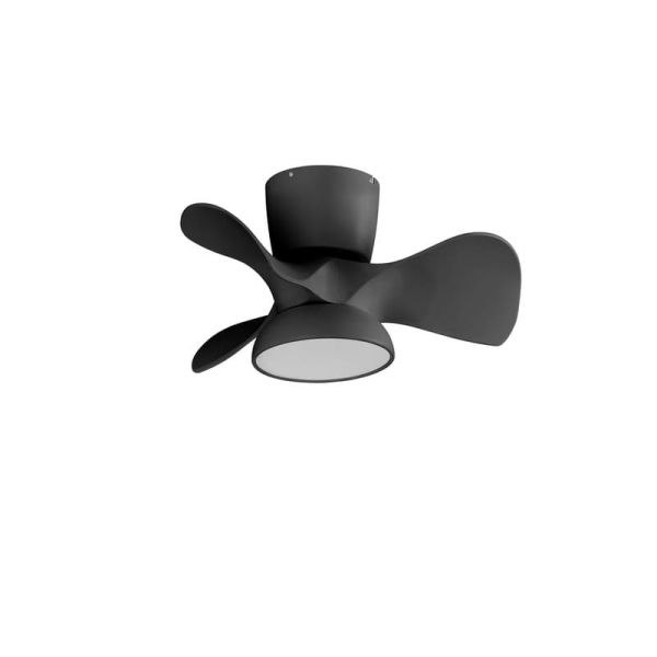 Petit Ventilateur de Plafond LED VIENA noir Ø56 DC 26W LED 24W CCT Dimable avec contrôle intelligent "TUYA"