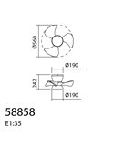 Ventilador de Techo pequeño LED VIENA blanco y madera Ø56 DC 26W LED 24W CCT Dimable con control inteligente "TUYA" 