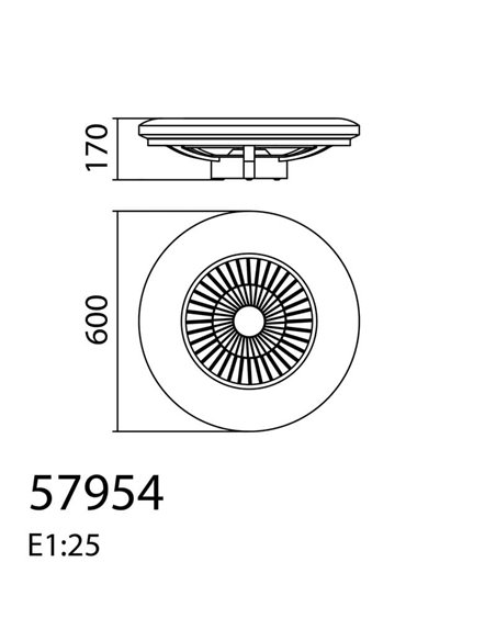 Plafón Ventilador WIND OPAL con aspas ocultas Ø60 DC 20W LED 40W CCT