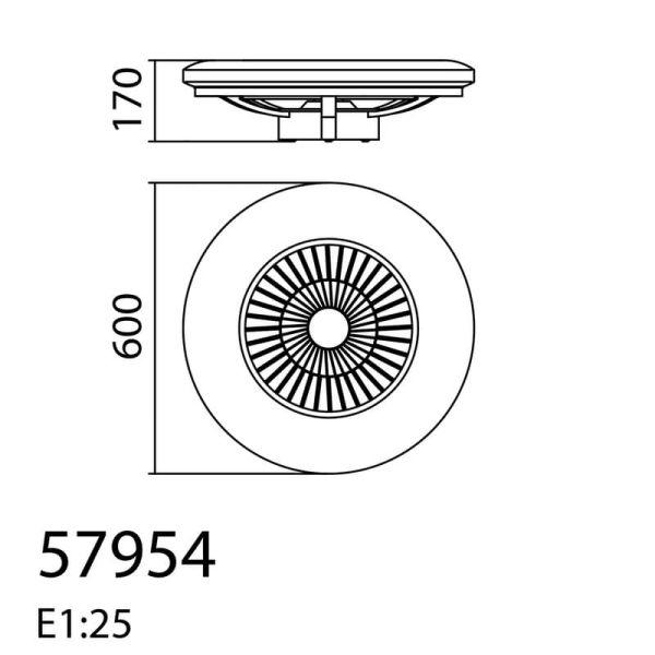 Plafón Ventilador WIND OPAL con aspas ocultas Ø60 DC 20W LED 40W CCT
