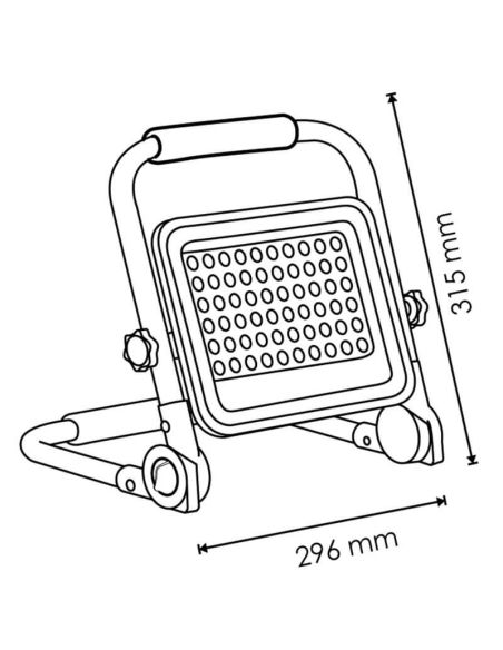 Medidas Proyector LED Recargable Portátil 30W - Luz de Trabajo Impermeable 2700lm con mando a distancia