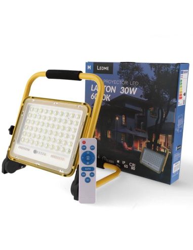 Proyector LED Recargable Portátil 30W - Luz de Trabajo Impermeable 2700lm con mando a distancia