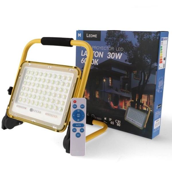 Proyector LED Recargable Portátil 30W - Luz de Trabajo Impermeable 2700lm con mando a distancia