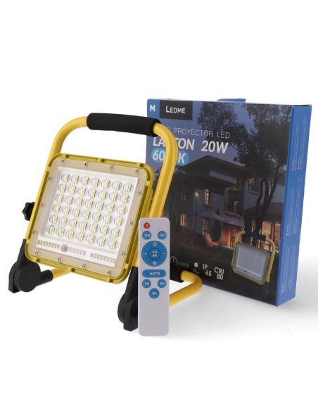 Foco Proyector LED Portátil con Batería 20W - Luz Epistar 1800lm IP65
