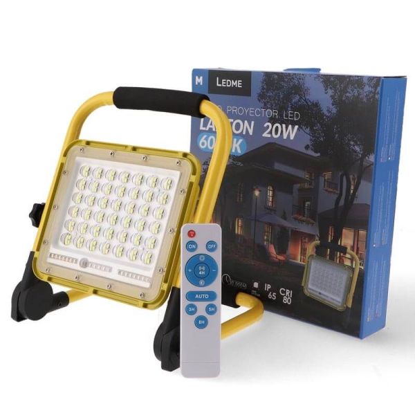 Foco Proyector LED Portátil con Batería 20W - Luz Epistar 1800lm IP65
