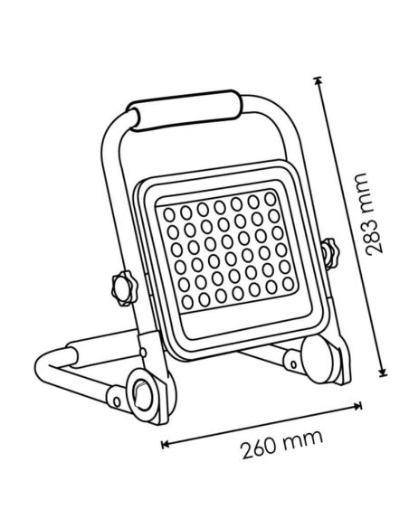 Medidas Foco Proyector LED Portátil con Batería 20W - Luz Epistar 1800lm IP65