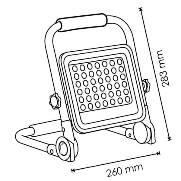 Medidas Foco Proyector LED Portátil con Batería 20W - Luz Epistar 1800lm IP65