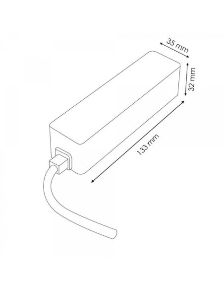 Dimensões Retificador de cintilação livre para tiras de LED - 250W