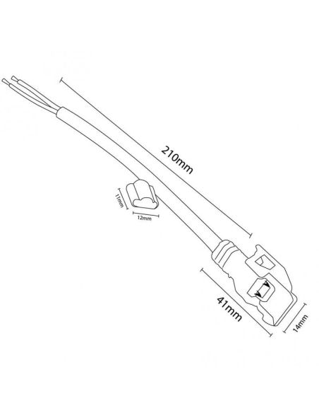 Dimensiones LM2658 Cable adaptador para Tira LED 220V para Tira Ecofast