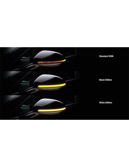 Clignotants dynamiques à LED pour finition miroir Noir LEDriving® LEDDMI 5G0 BK S Homologué Lot de 2. Golf VII