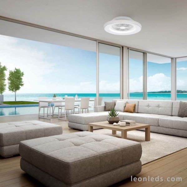Ventilador Tibet Mantra - Plafón LED Blanco con Control Inteligente y Diseño Moderno