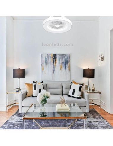 Tibet Mantra Fan - Ventilateur de plafond LED blanc avec contrôle intelligent et design moderne