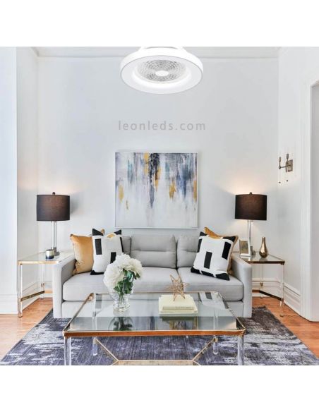 Ventilador Tibet Mantra - Plafón LED Blanco con Control Inteligente y Diseño Moderno