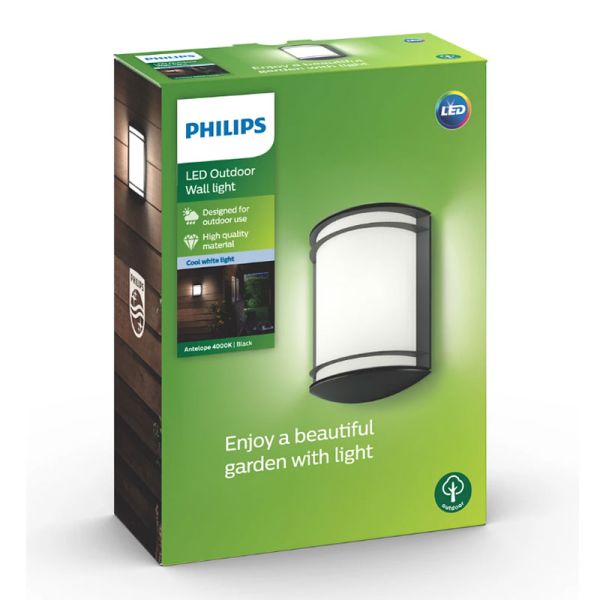 Aplique de pared exterior LED ANTELOPE 4000K 6W, estanco al agua