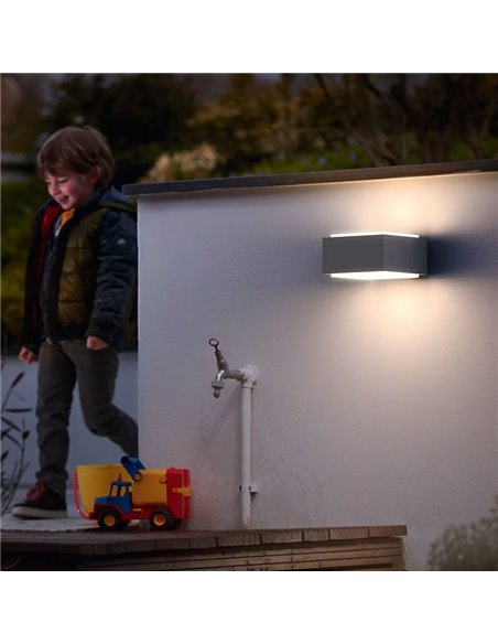 Aplique de exterior cinza HEDGEHOG E27 (não incluído), estanque