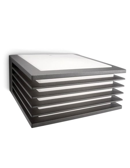 Aplique quadrado para exterior SHADES E27 (não incluído), antracite, estanque