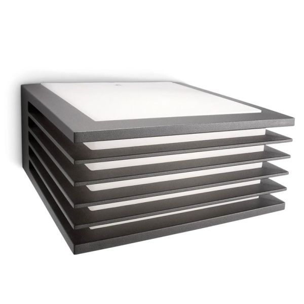 Aplique quadrado para exterior SHADES E27 (não incluído), antracite, estanque