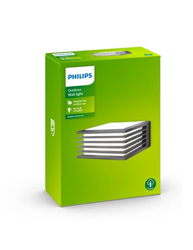 Aplique quadrado para exterior SHADES E27 (não incluído), antracite, estanque