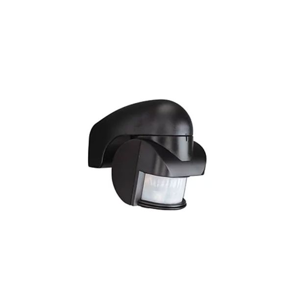 Sensor de movimiento VIRGINIA negro para exterior, con cabezal en 2 direcciones, Estanco al agua