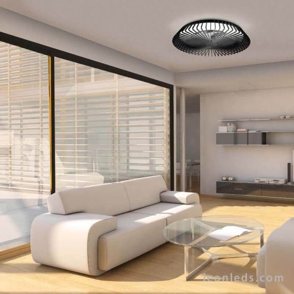 Ventilador LED de techo negro Himalaya 7121 Mantra Iluminación | LeonLeds iluminación