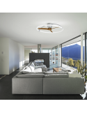 Ventilador de techo LED ultra silencioso Nogal y Plata Nepal 7533 ambiente Mantra | LeonLeds Iluminación
