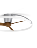 Detalle de Ventilador de techo LED ultra silencioso Nogal y Plata Nepal 7533 Mantra | LeonLeds