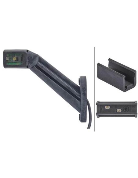 Luz marcadora LED HELLA - 12/24V - ADR/GGVS/ECE - 4 LEDs - Cabo de ligação rápida 500mm esquerda/direita Daf Man Scania