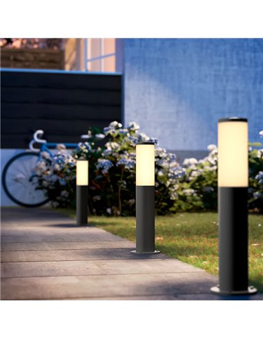 Baliza LED de exterior para caminos UTRECHT 45cm altura, 20W E27 (No Incl.) antracita, Estanco al agua