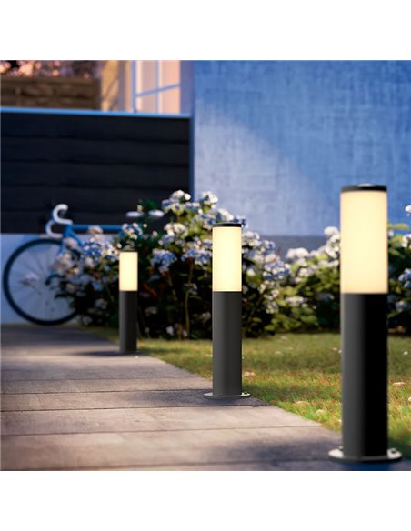 Baliza LED de exterior para caminos UTRECHT 45cm altura, 20W E27 (No Incl.) antracita, Estanco al agua