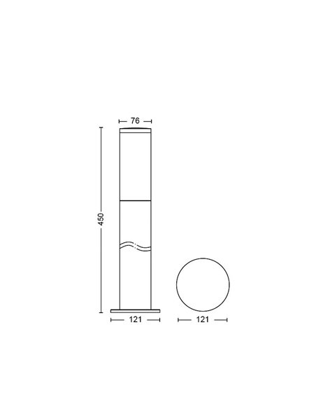 Balise d'extérieur LED pour chemins UTRECHT 45cm de haut, 20W E27 (Non Incl.) anthracite, étanche